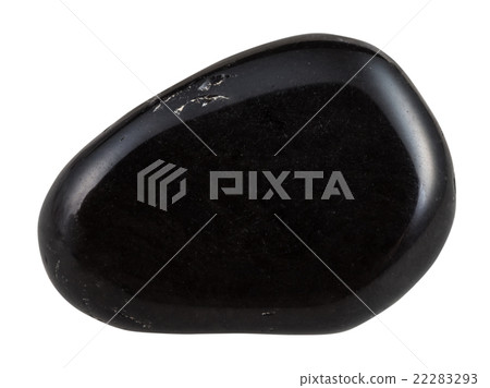 pebble of black obsidian gemstone isolated 22283293