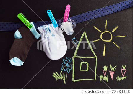 Set for newborn baby with a Blackboard Set for newborn baby with a Blackboard 22283308