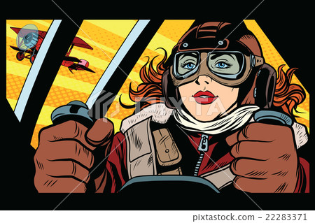 Girl retro military pilot 22283371