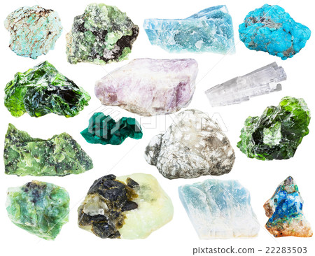 set of different natural mineral gems and crystals 22283503