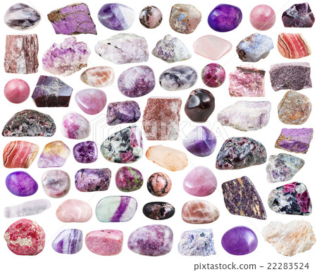 set of purple mineral stones and gemstones 22283524