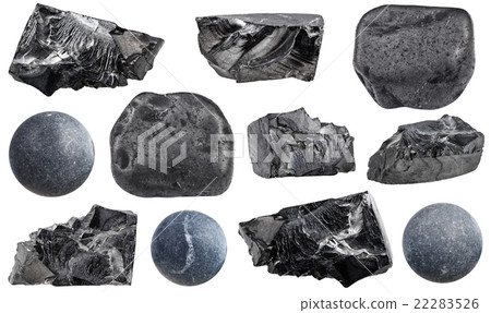 set of various shungite natural mineral stones set of various shungite natural mineral stones 22283526