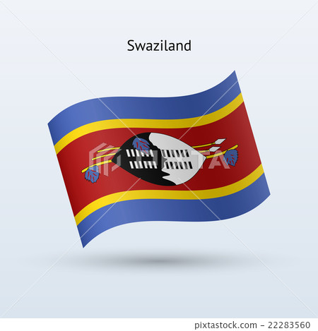 Swaziland flag waving form. Vector illustration.-插圖素材 [22283560] - PIXTA圖庫