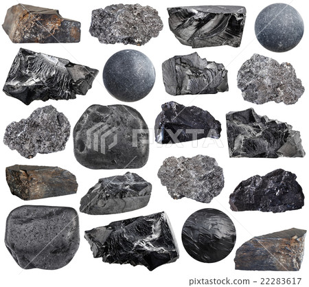 set of various carbon natural mineral stones 22283617