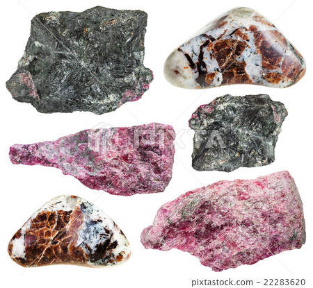 set of various eudialyte natural mineral stones set of various eudialyte natural mineral stones 22283620
