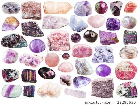 set of pink mineral stones and gemstones set of pink mineral stones and gemstones 22283639