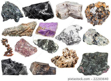 set of various natural mineral stones and rocks set of various natural mineral stones and rocks 22283640
