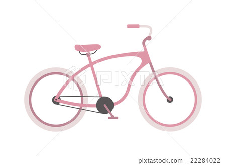 Womens pink bicycle isolated on white background Stock