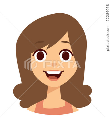 Happy woman face vector illustration.  22284038