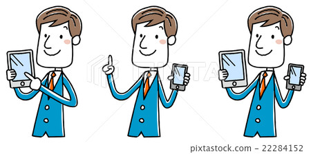 Illustration material: Businessman Smartphone tablet Illustration material: Businessman Smartphone tablet 22284152