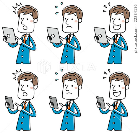 Illustration material: Businessman Smartphone tablet operation variation 22284156
