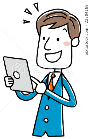Illustration material: Businessman tablet operation solution understanding understand Illustration material: Businessman tablet operation solution understanding understand 22284168