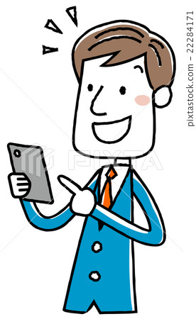 Illustration material: Businessman Smartphone operation solution understanding understand Illustration material: Businessman Smartphone operation solution understanding understand 22284171