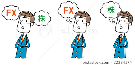 插圖素材:商人外匯股票思維 插圖素材:商人外匯股票思維 22284174