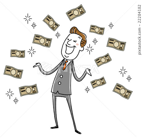 Illustration material: Businessman middle-aged rich profitable money Illustration material: Businessman middle-aged rich profitable money 22284182
