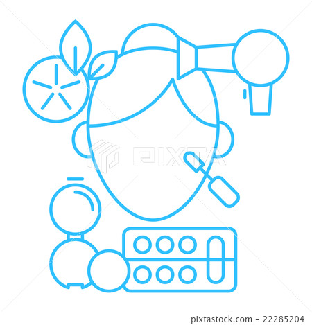 beauty and cosmetic line icon vector set - Stock Illustration [22285204 ...