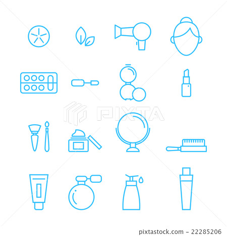 beauty and cosmetic line icon vector set - Stock Illustration [22285206 ...