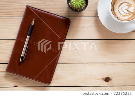Office stuff with leather notebook Office stuff with leather notebook 22285255