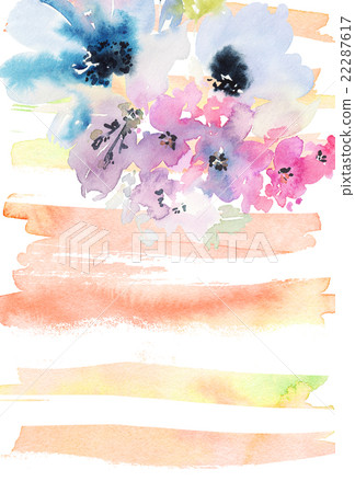 Creative card with watercolor flowers 22287617