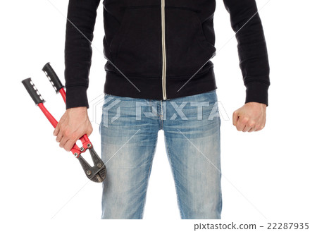 Robber with red bolt cutters 22287935