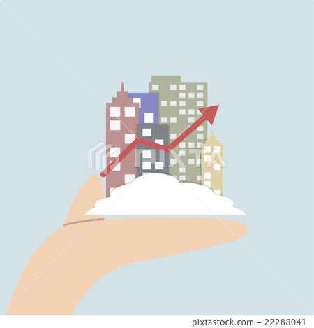 Growth city in human hand 22288041