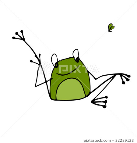 Funny yoga frog, sketch for your design Funny yoga frog, sketch for your design 22289128