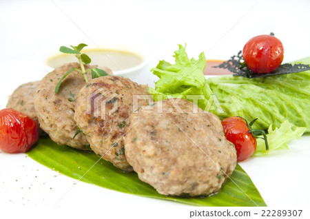 vegetarian meatballs with salad on a white backgro vegetarian meatballs with salad on a white backgro 22289307