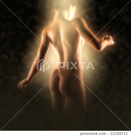 Beautiful naked young woman in the dark studio 22289731