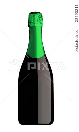 Champagne bottle and champagne glass 22290211