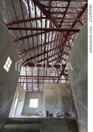 cement concrete wall and roof with steel beam cement concrete wall and roof with steel beam 22290480