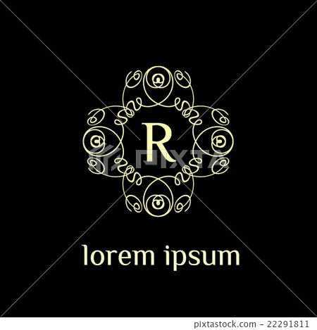 Luxury vintage letter R vector logo template - Stock Illustration ...