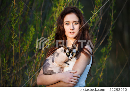 Friendship girl with a cat Friendship girl with a cat 22292950