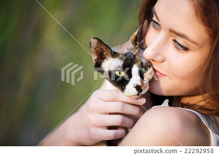 Friendship girl with a cat Friendship girl with a cat 22292958