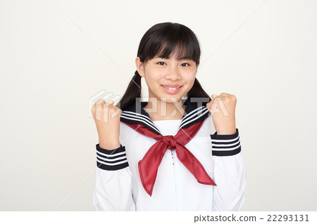 Junior high school students playing guts pose 22293131