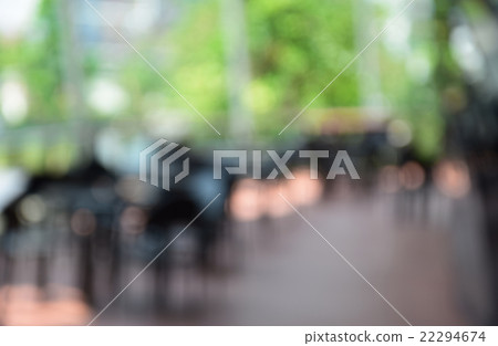 blurred outdoor restaurant on day time with green 22294674