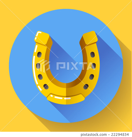 Vector Golden Horseshoe icon. Flat design style. 22294834