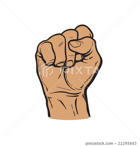 Hand shows the fist as a symbol of power Hand shows the fist as a symbol of power 22295683