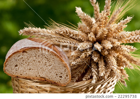 bread and sheaf of wheat and barley bread and sheaf of wheat and barley 22295738