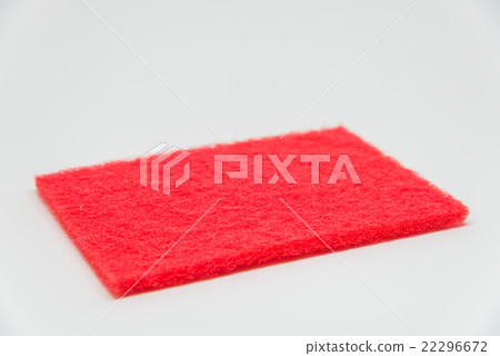 Red Scouring pad with white background 22296672