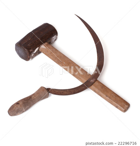 soviet symbol sickle and hammer isolated on white  22296716