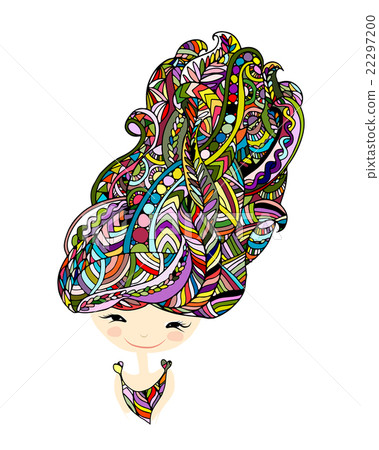 Female portrait, ornate hairstyle for your design Female portrait, ornate hairstyle for your design 22297200