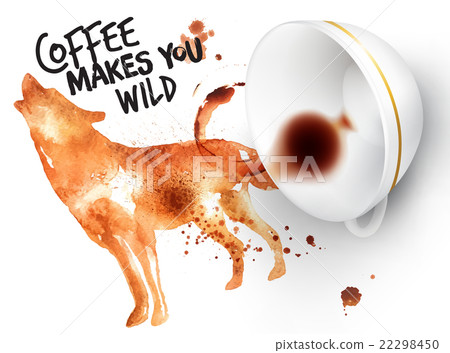 Poster wild coffee wolf 22298450