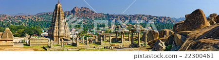 Panorama of Hampi, view of the Virupaksha temple Panorama of Hampi, view of the Virupaksha temple 22300461
