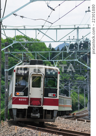 Tobu Nikko Line section running a green forest High speed train Tobu Nikko Line section running a green forest High speed train 22301880