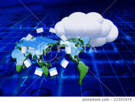 World Map and Cloud Computing - Stock Illustration [22301974] - PIXTA