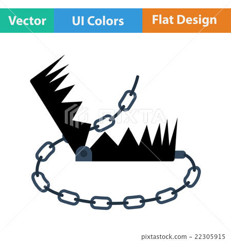 Flat design icon of bear hunting trap - Stock Illustration [22305915 ...