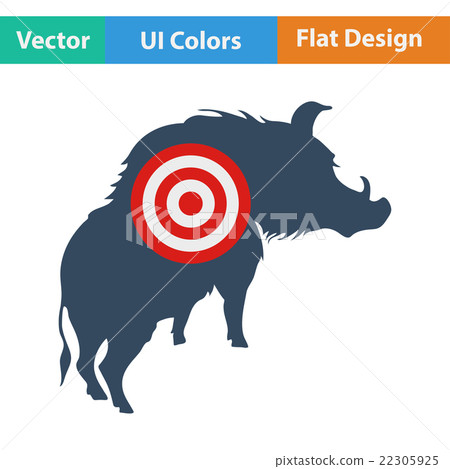 Icon of boar silhouette with target 22305925