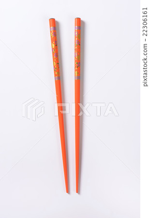 Orange chopsticks with flower pattern Orange chopsticks with flower pattern 22306161