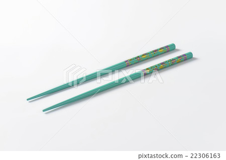 Blue chopsticks with flower pattern 22306163