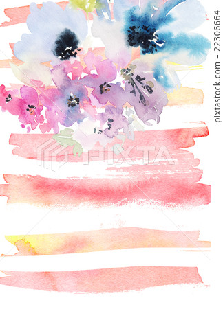 Creative card with watercolor flowers Creative card with watercolor flowers 22306664